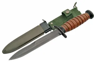 12" WWII M3 Trench Bayonet Fixed Blade Knife With Hard Sheath