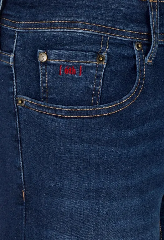 6th Sense Nevada Stretch Straight Cut Jeans - Night Time Blue