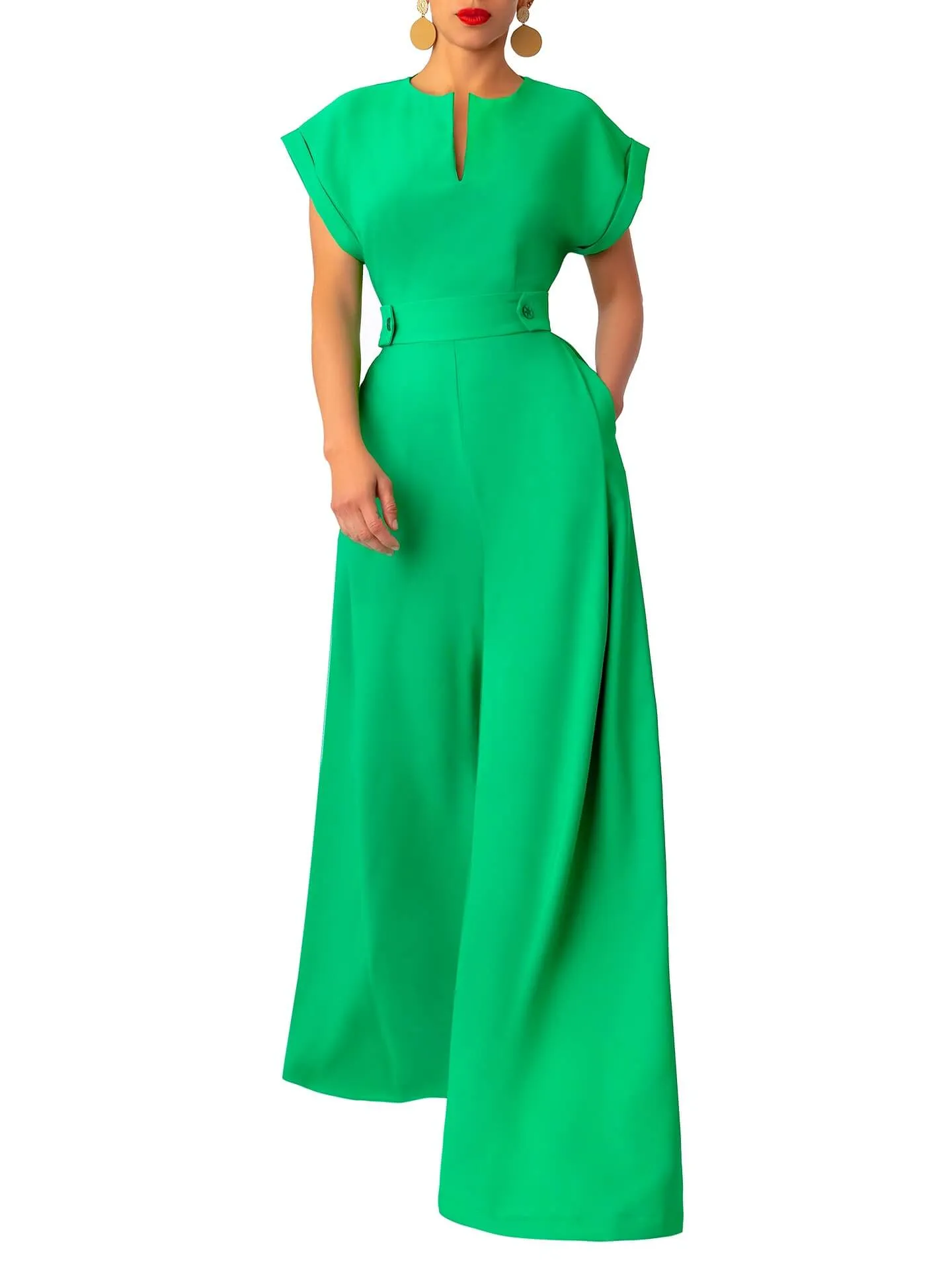“Adé” Wide Leg Epaulet Jumpsuit