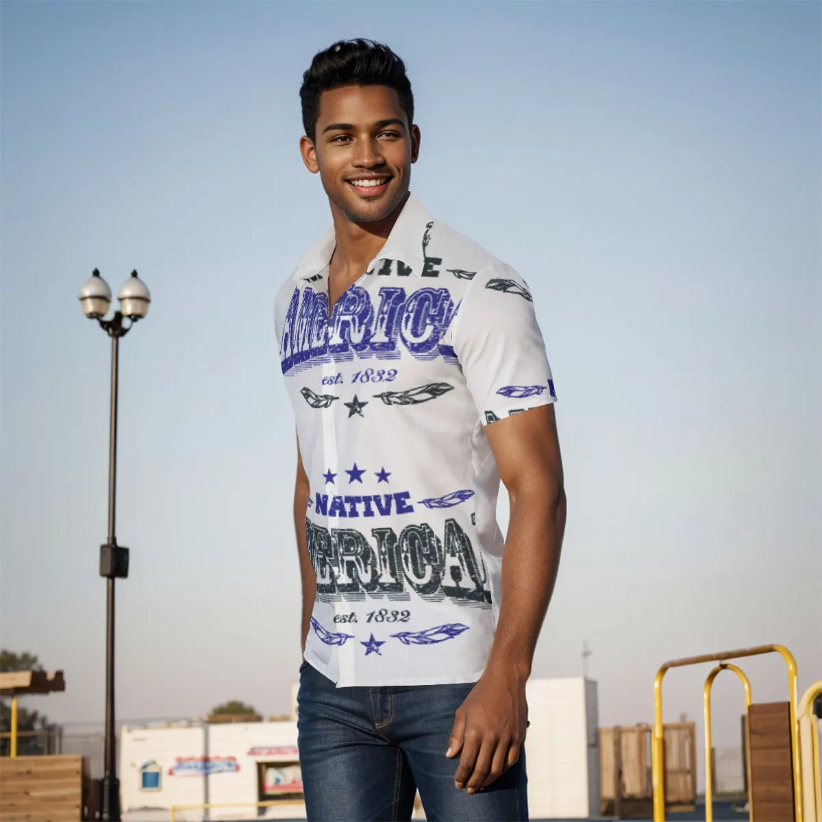 All-Over Print Men's Shirt J 70 America print