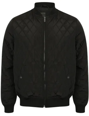 Barnes Diamond Quilted Bomber Jacket In Black - Dissident