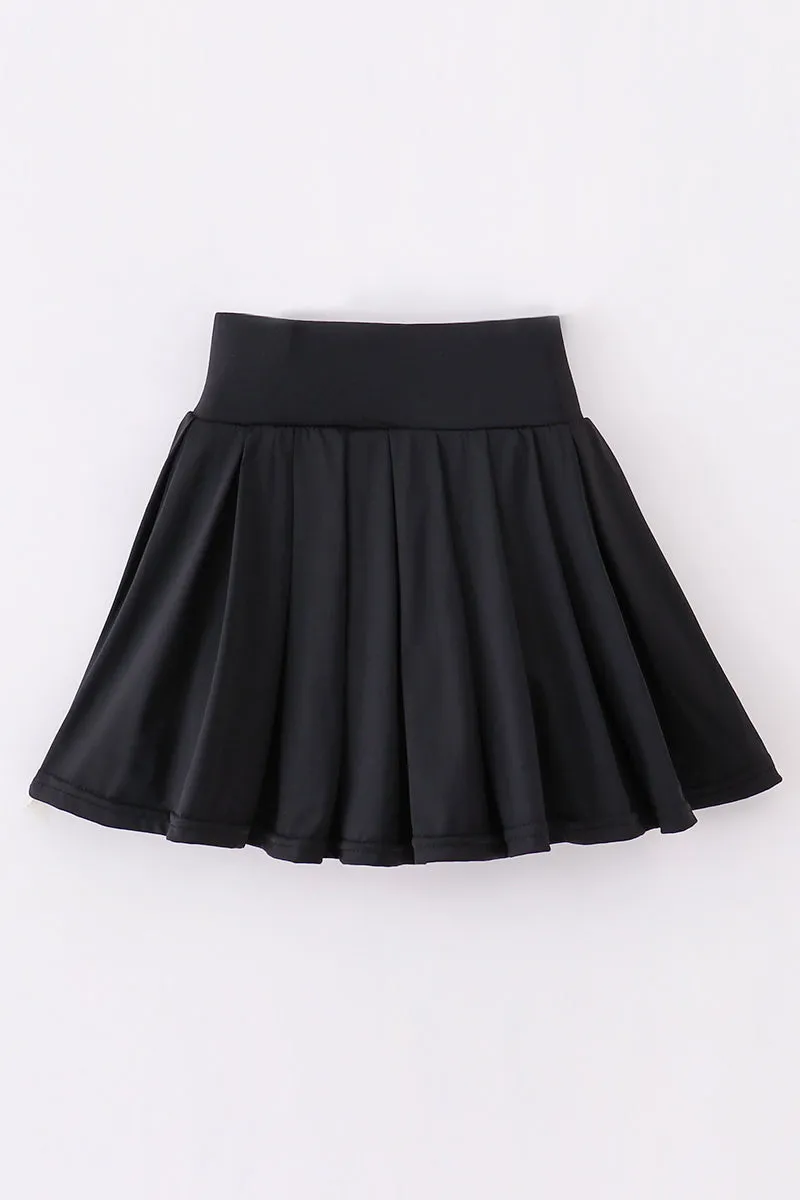 Black Pleats Active Mom&me Skorts