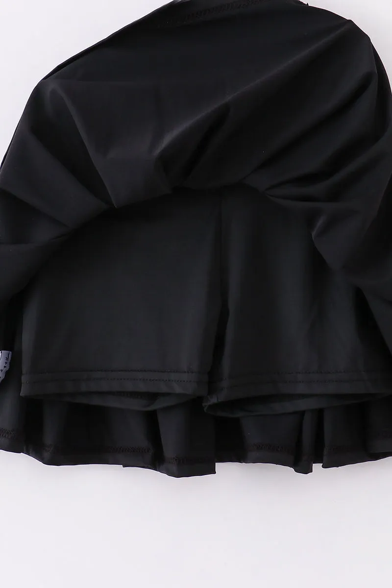 Black Pleats Active Mom&me Skorts