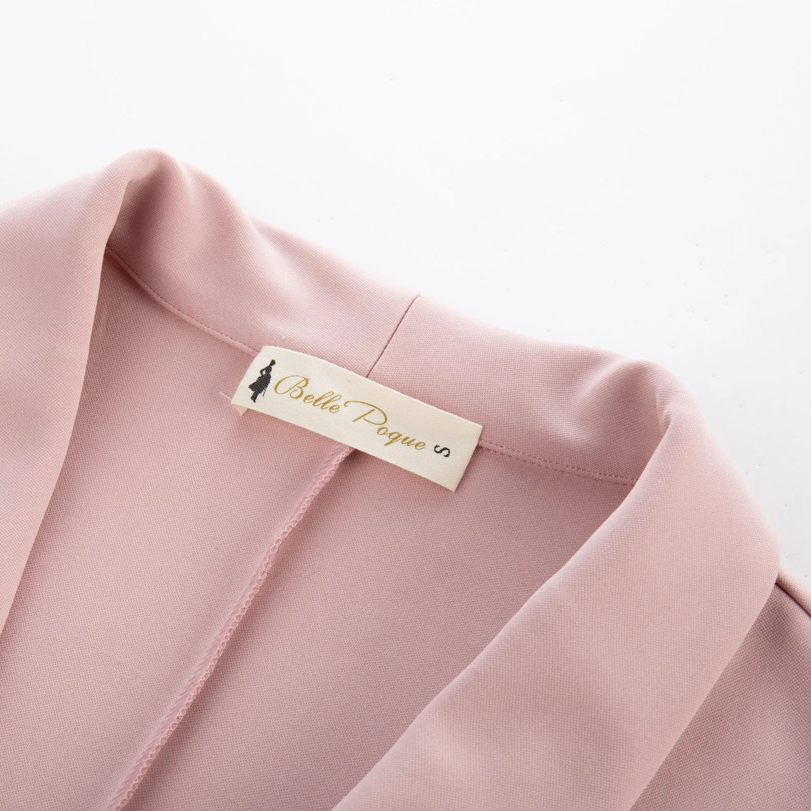 BP Women Vintage Bolero 3/4 Ruched Sleeve Lapel Collar Open Front Coat