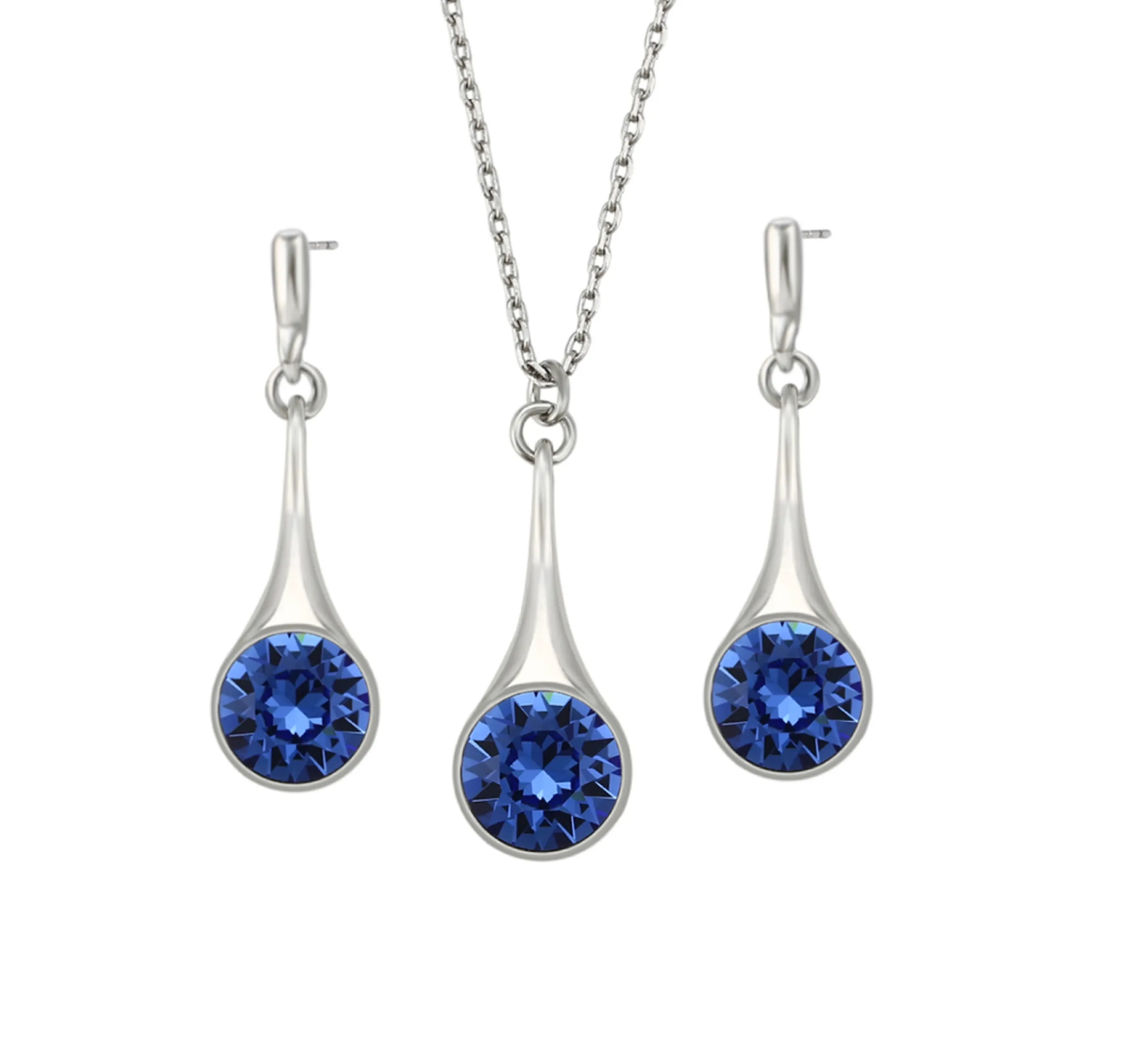 Burgundy Delite Swarovski Crystal Necklace Earrings Set