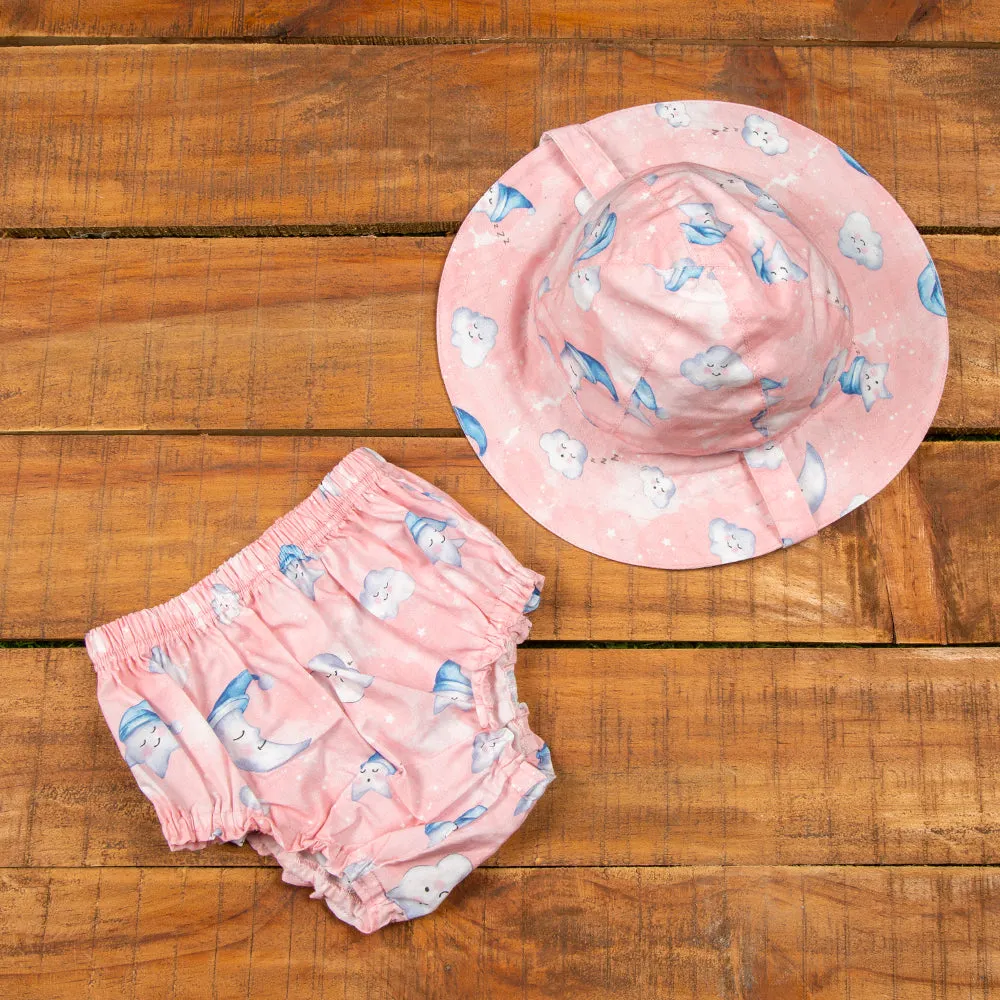 Celestial Organic Diaper Cover- Blue, Pink