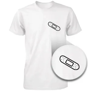 Cute Bandage Shirt Pocket Printed Men's Graphic T-Shirt for Wounded Heart