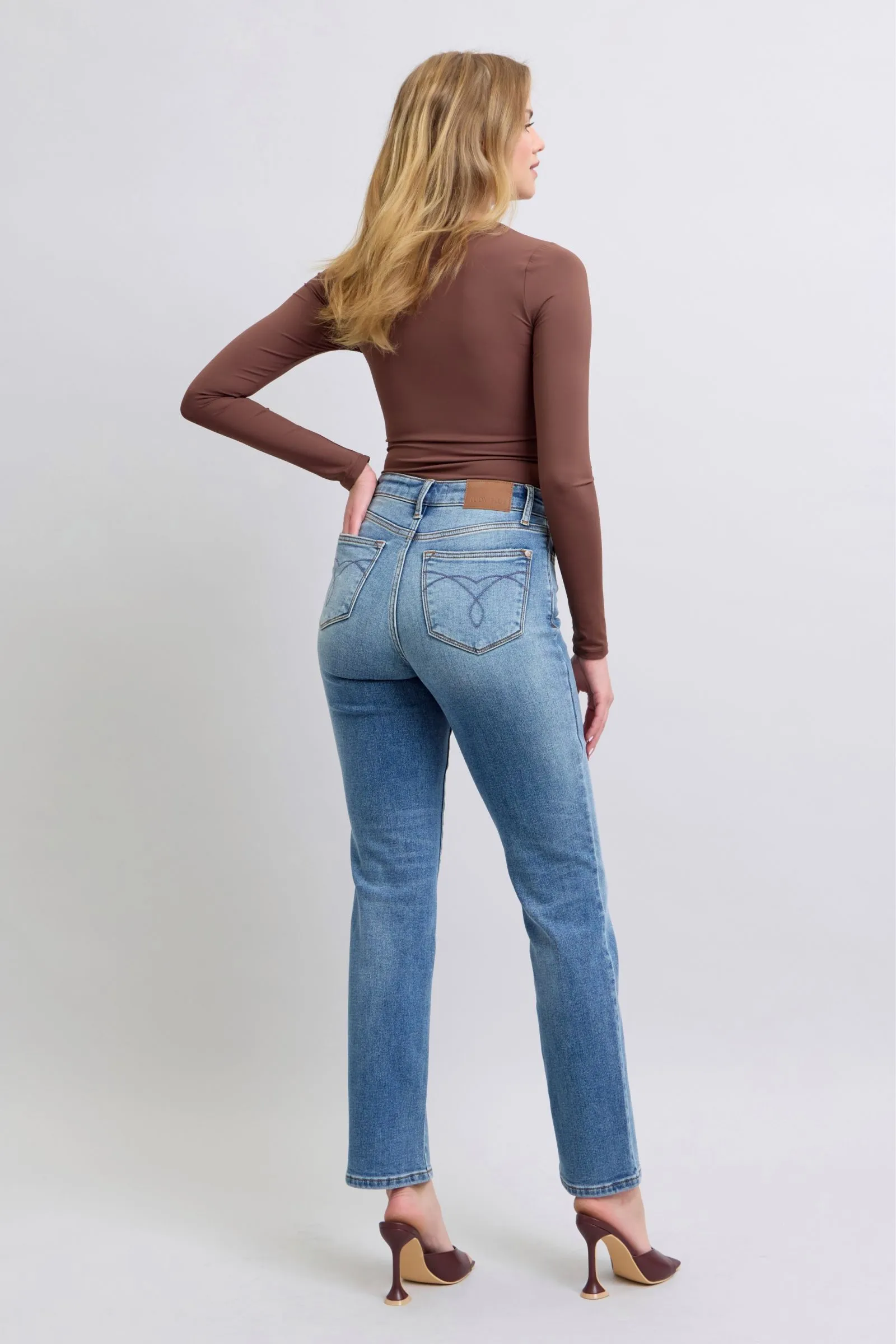 Hazel Blues® |  Judy Blue Run Vintage Wash Thermal Straight Jeans