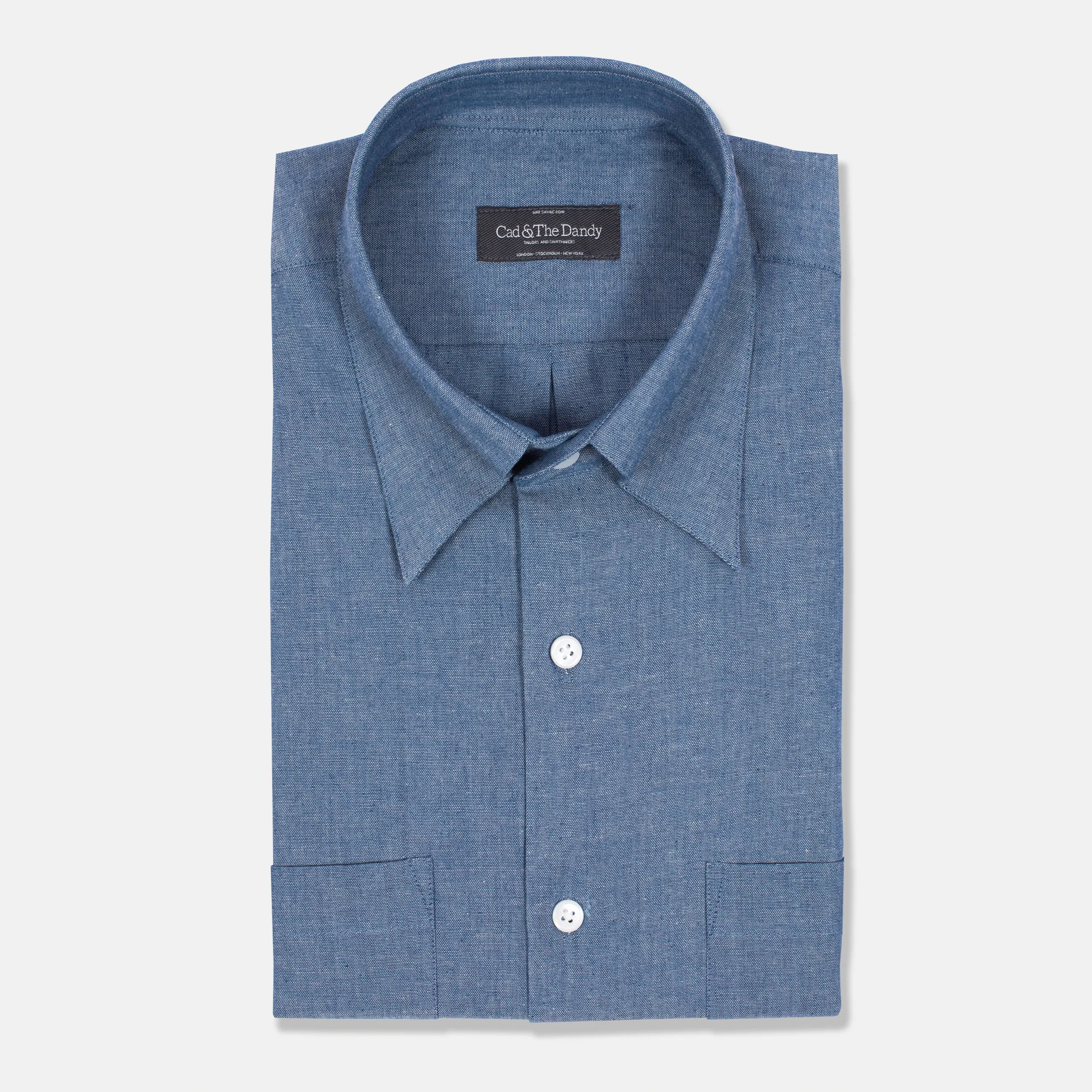 Hidden Button Down Shirt in Chambray Denim