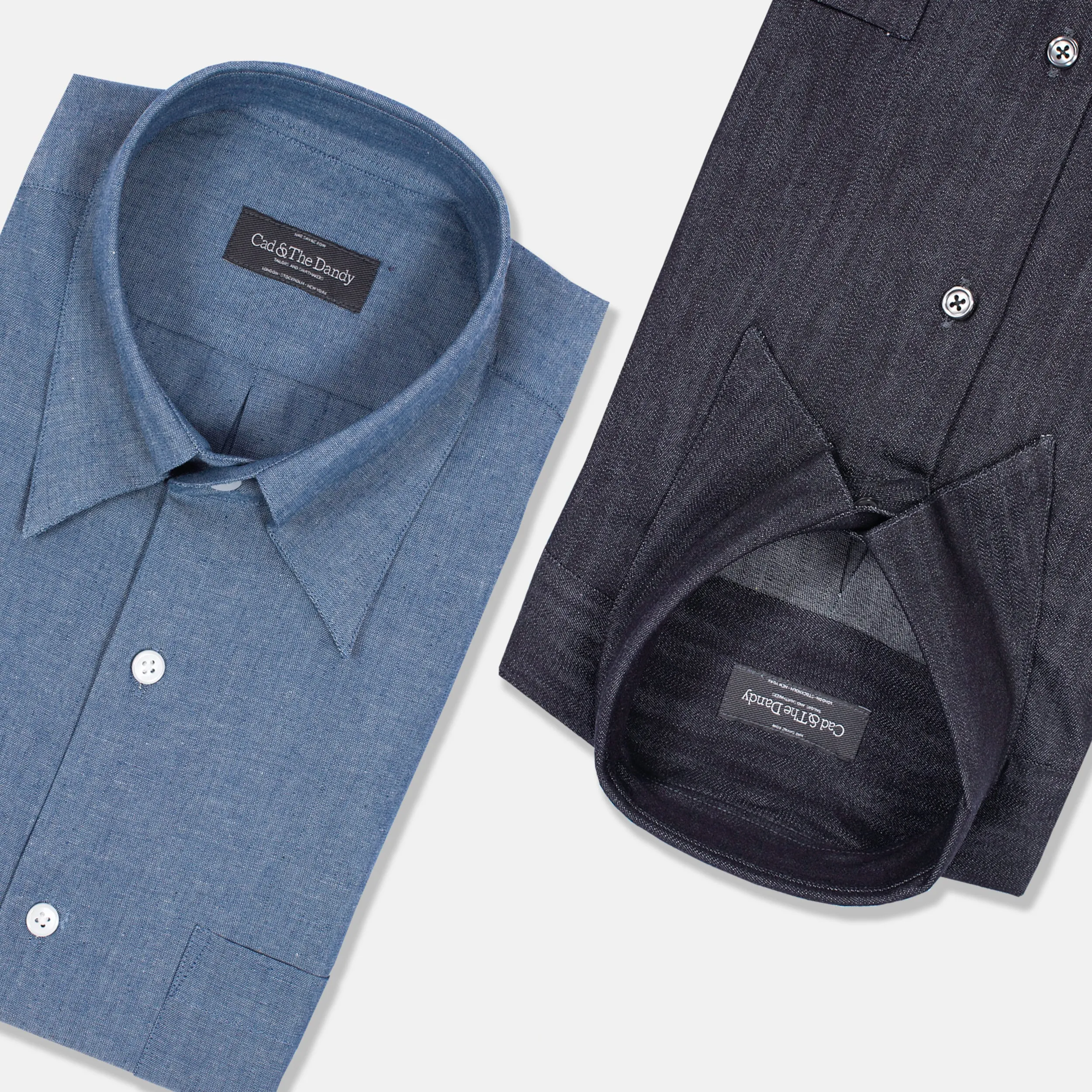 Hidden Button Down Shirt in Chambray Denim