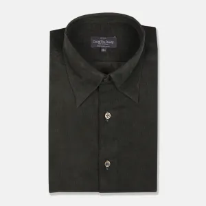 Hidden Button Down Shirt in Olive Green Corduroy