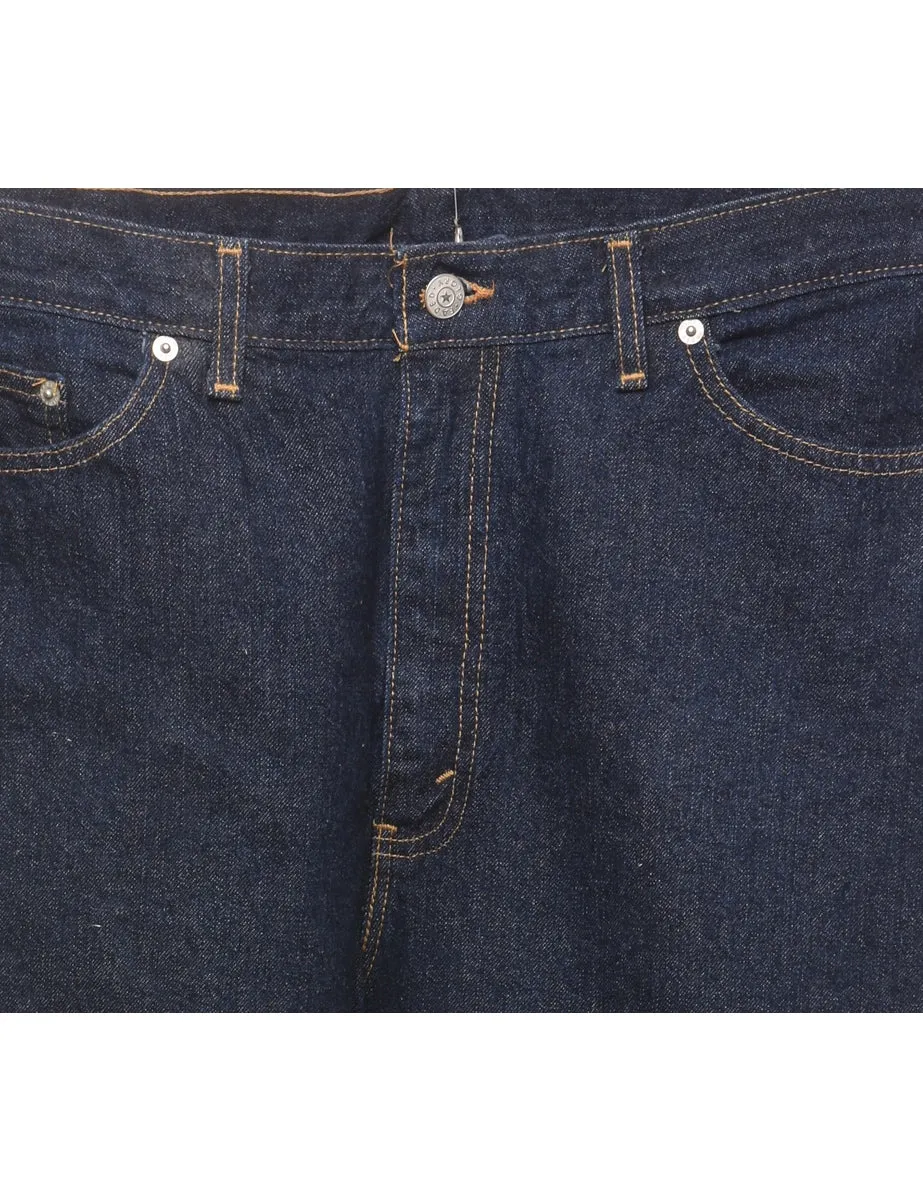 High Waist Dark Wash Tapered Jeans - W34 L32