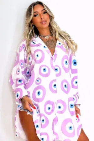 LIGHT PURPLE EVIL EYE SHIRT