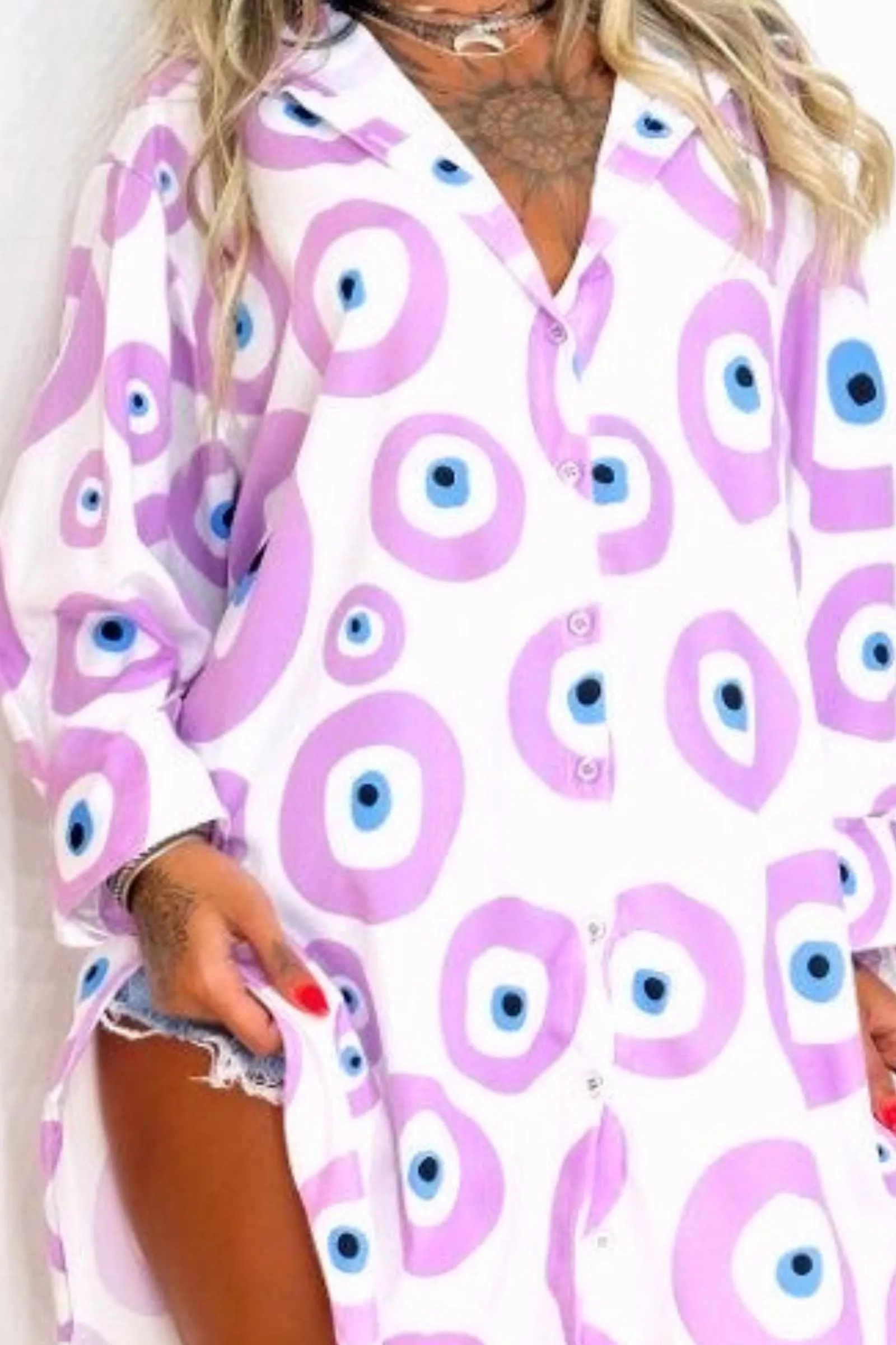 LIGHT PURPLE EVIL EYE SHIRT