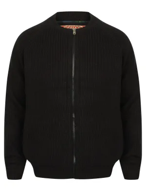 Maximo Quilted Lined Knitted Bomber Jacket in Black - Tokyo Laundry
