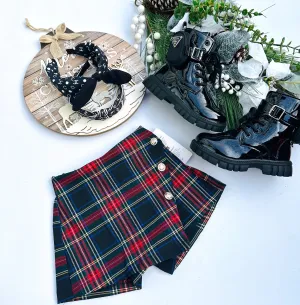 Navy checked skorts