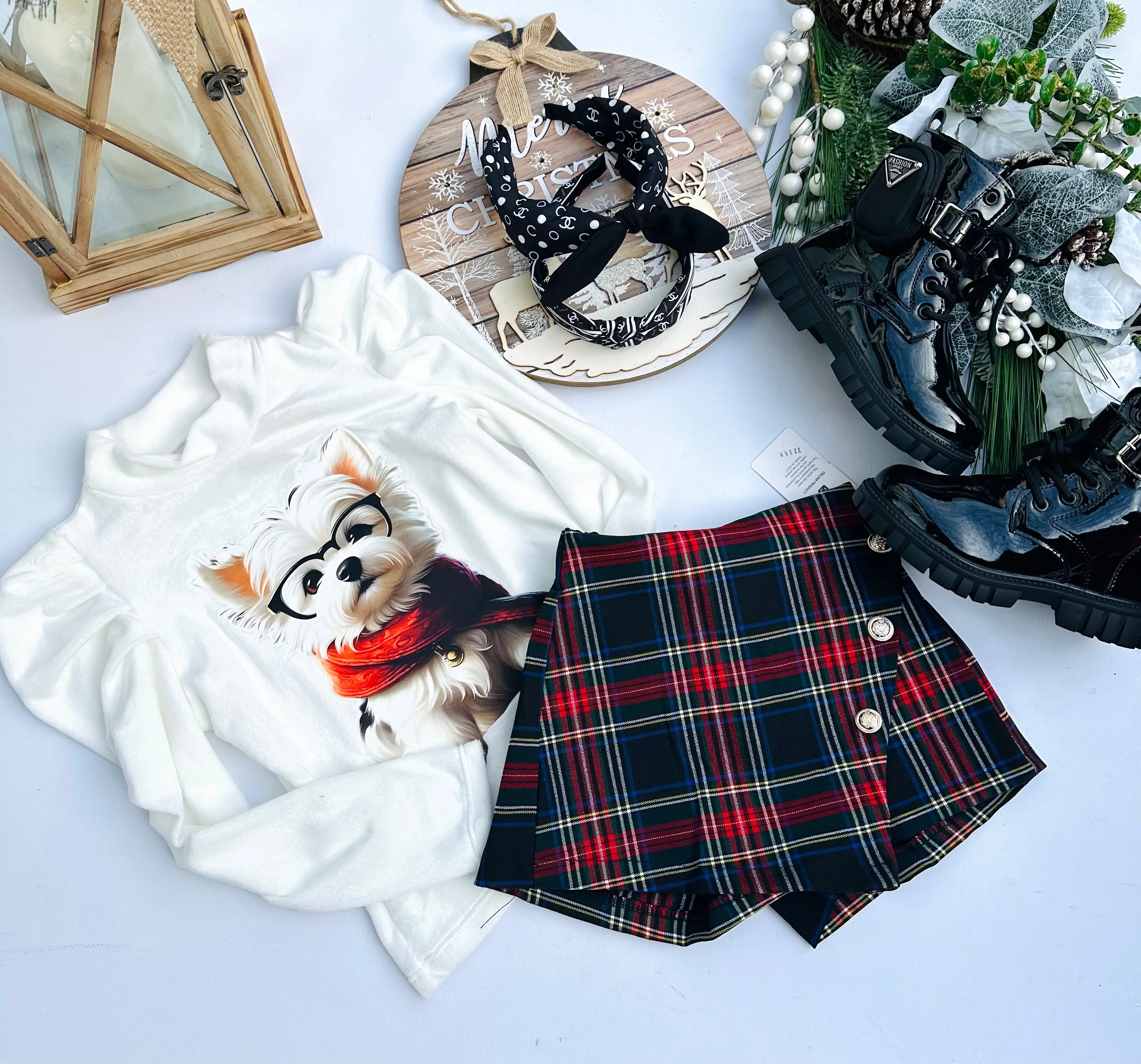 Navy checked skorts