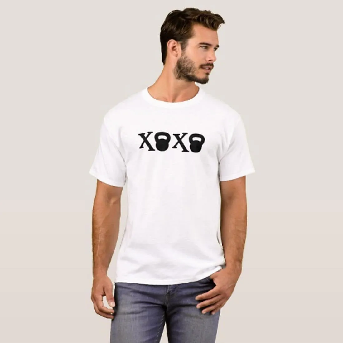 Nutcase Designer Round Neck Men's T-Shirt Wrinkle-Free Poly Cotton Tees - XOXO