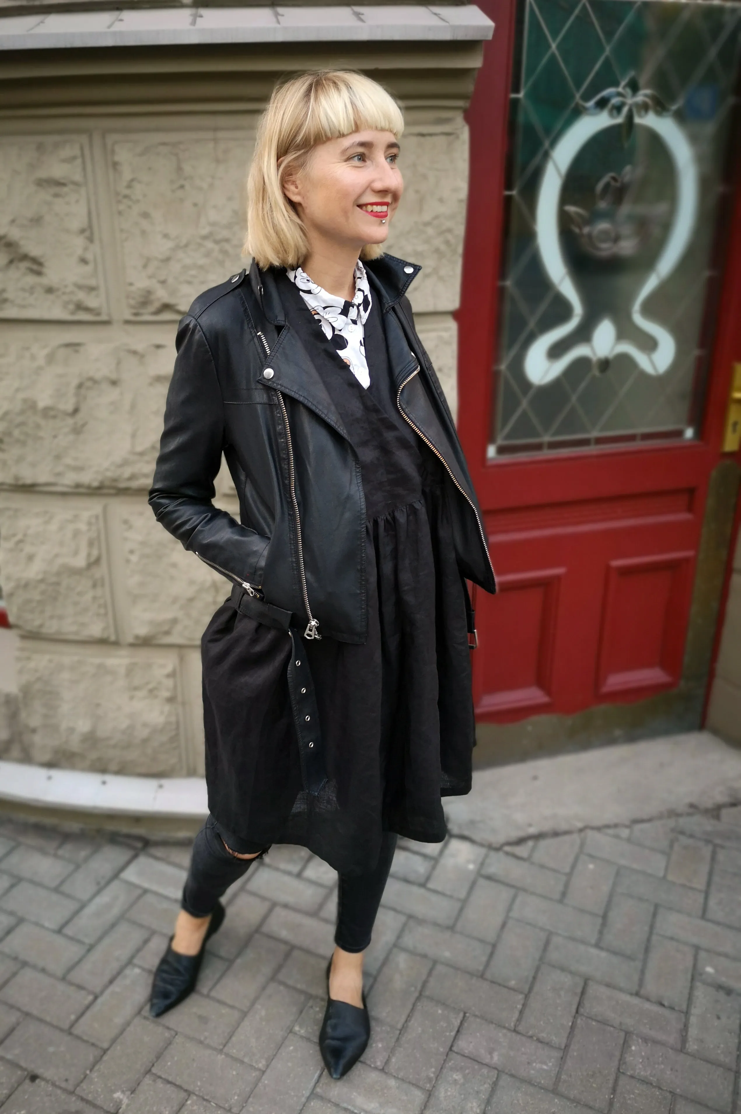 Oversized Black Linen-blend Dress for every occasion of your life. Black Mini Dress for Every Season.