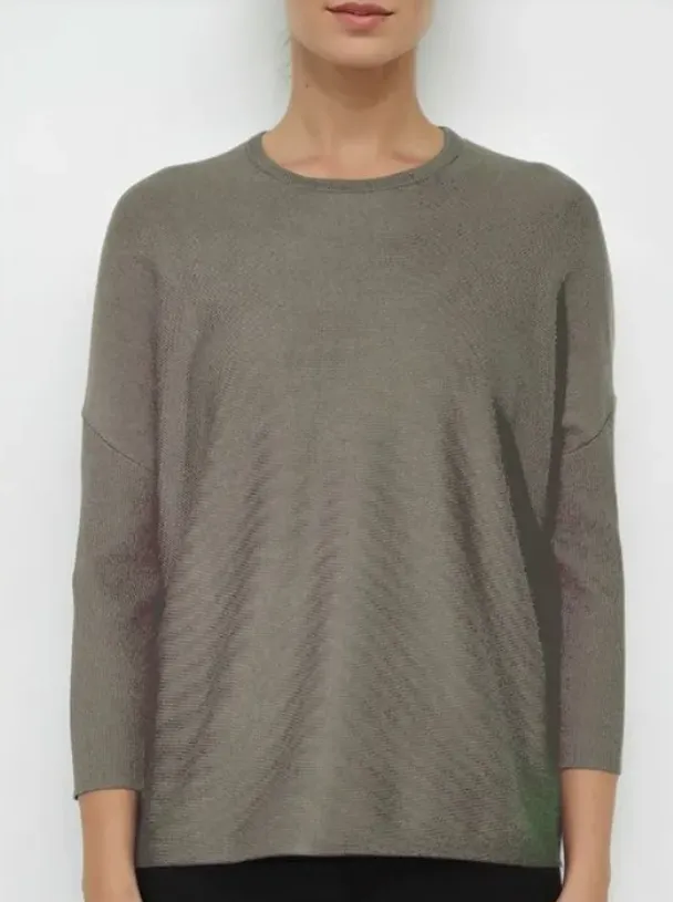 OVERSIZED CREW WITH RIB SLEEVES  32357SP