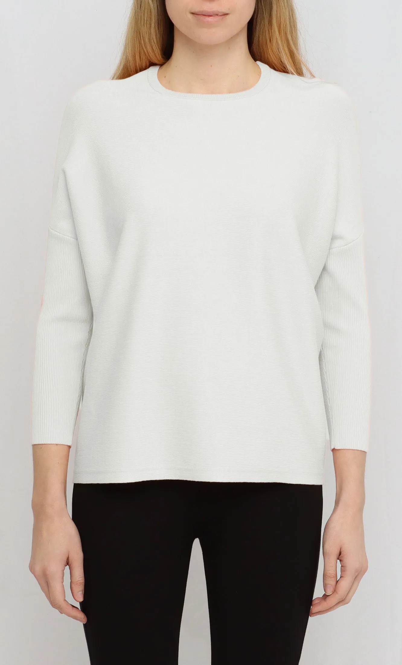 OVERSIZED CREW WITH RIB SLEEVES  32357SP