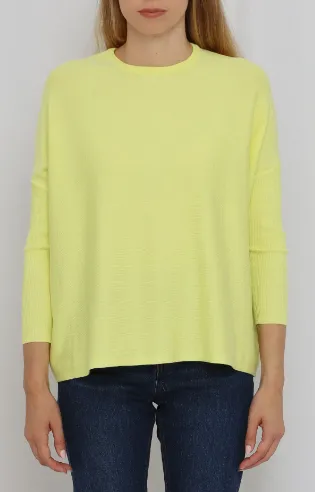 OVERSIZED CREW WITH RIB SLEEVES  32357SP