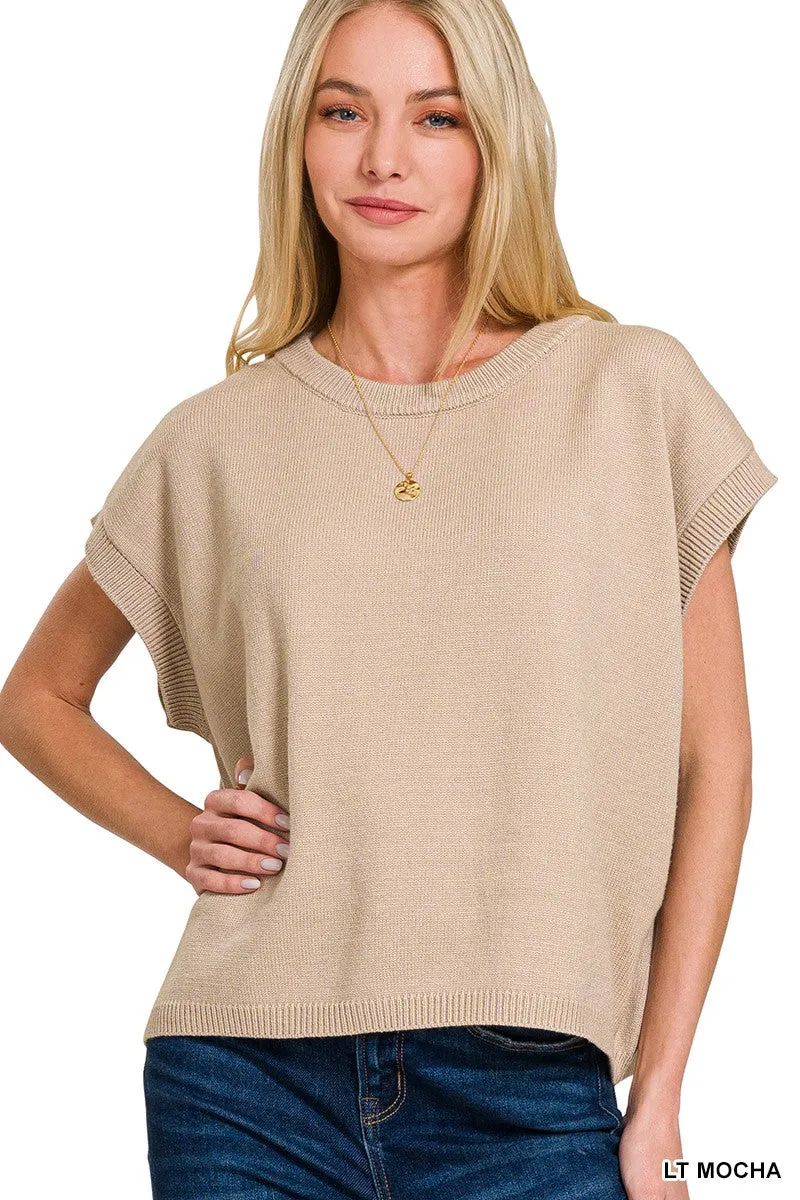 Oversized Short Sleeve Sweater