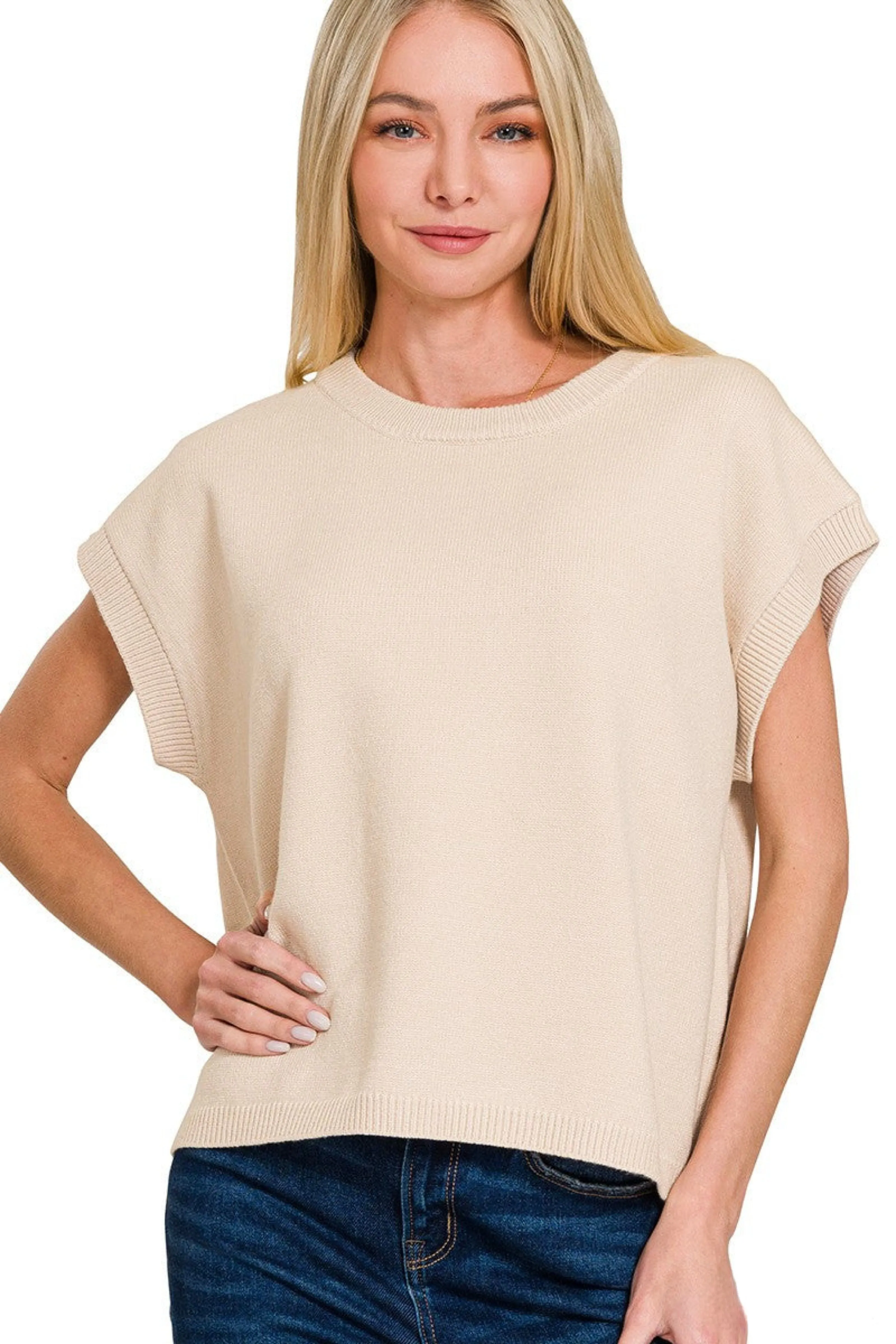 Oversized Short Sleeve Sweater