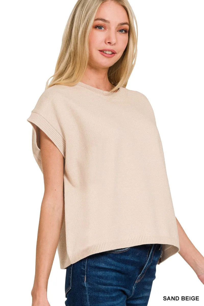 Oversized Short Sleeve Sweater