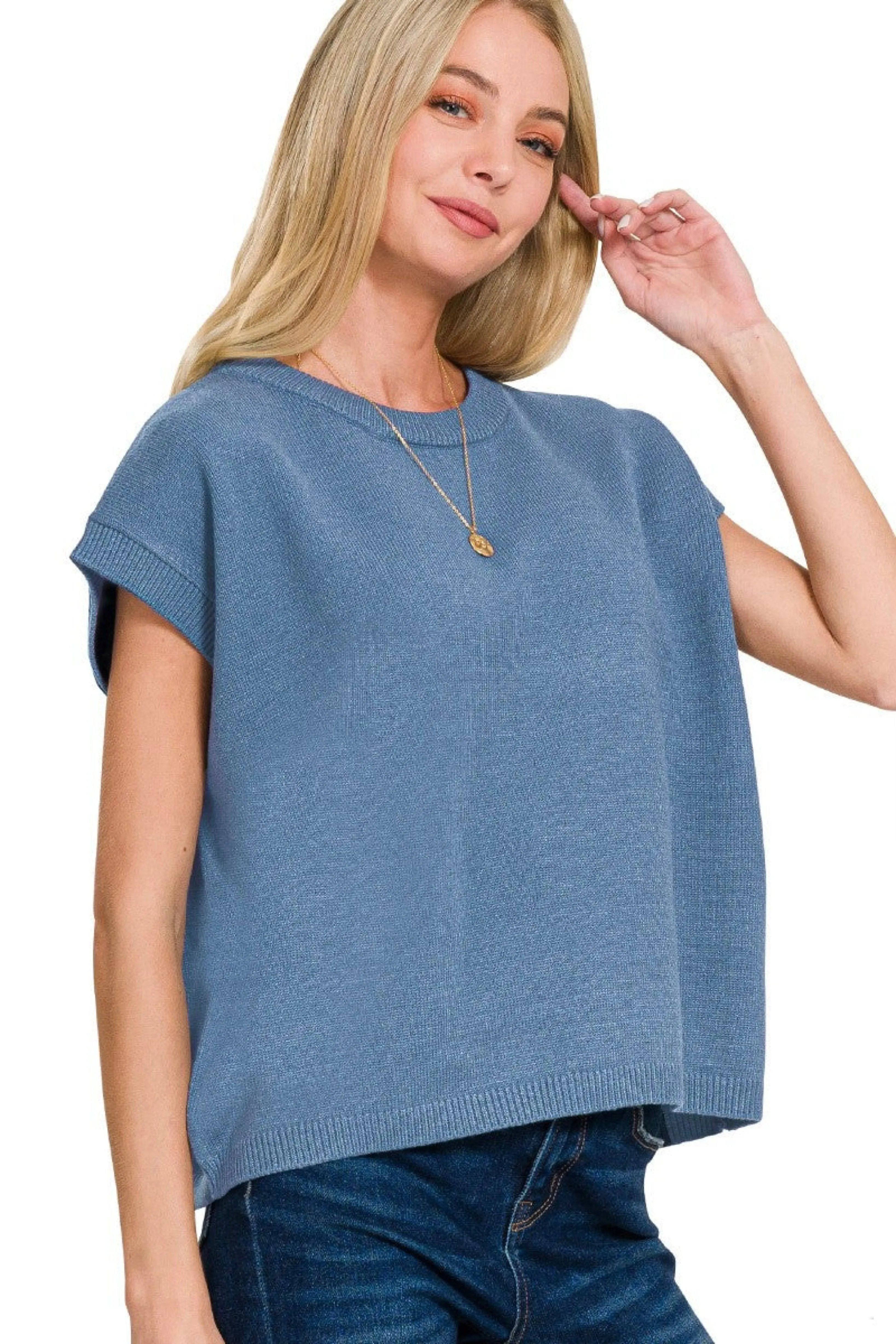 Oversized Short Sleeve Sweater