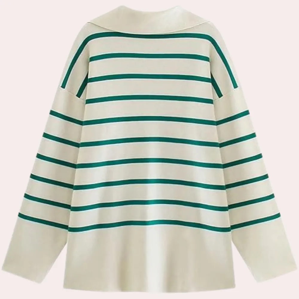 Oversized stribet sweater til kvinder