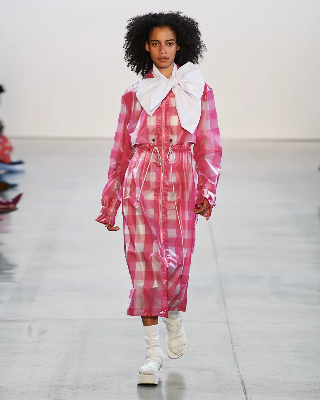 Pink Jelly Gingham Long Trench