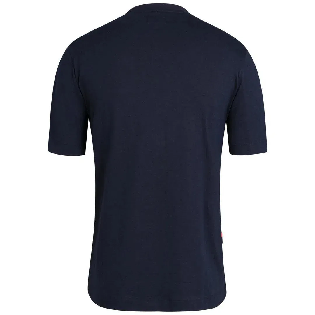 RAPHA Logo Pocket Tshirt - Dark Navy/Hi-Vis Pink