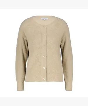 Red Button Fluffy Cardigan
