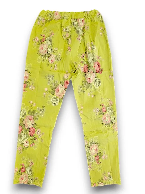 RIPPED PANTS LINEN HIGH TEA AVOCADO