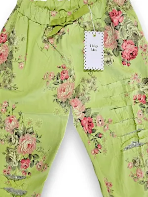 RIPPED PANTS LINEN HIGH TEA AVOCADO
