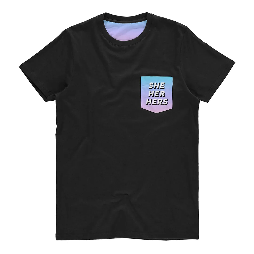 She Her Pronoun Pocket T Shirt