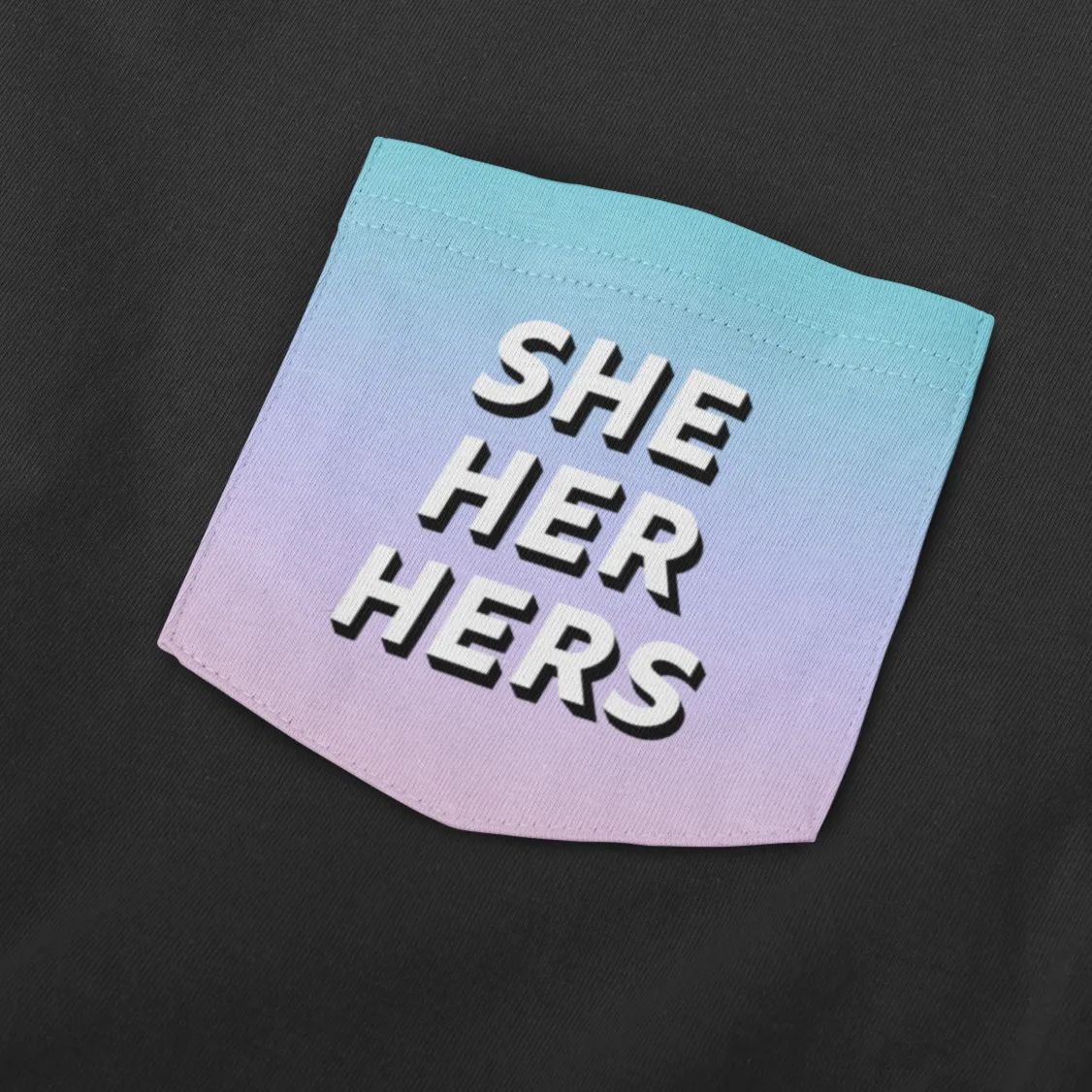 She Her Pronoun Pocket T Shirt