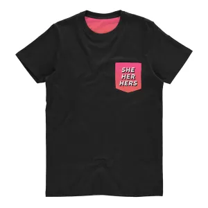 She Her Pronoun Pocket T Shirt