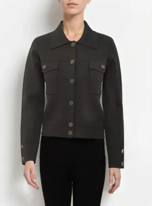 Short Cardigan with Pockets and Gold Metal Buttons by Metric