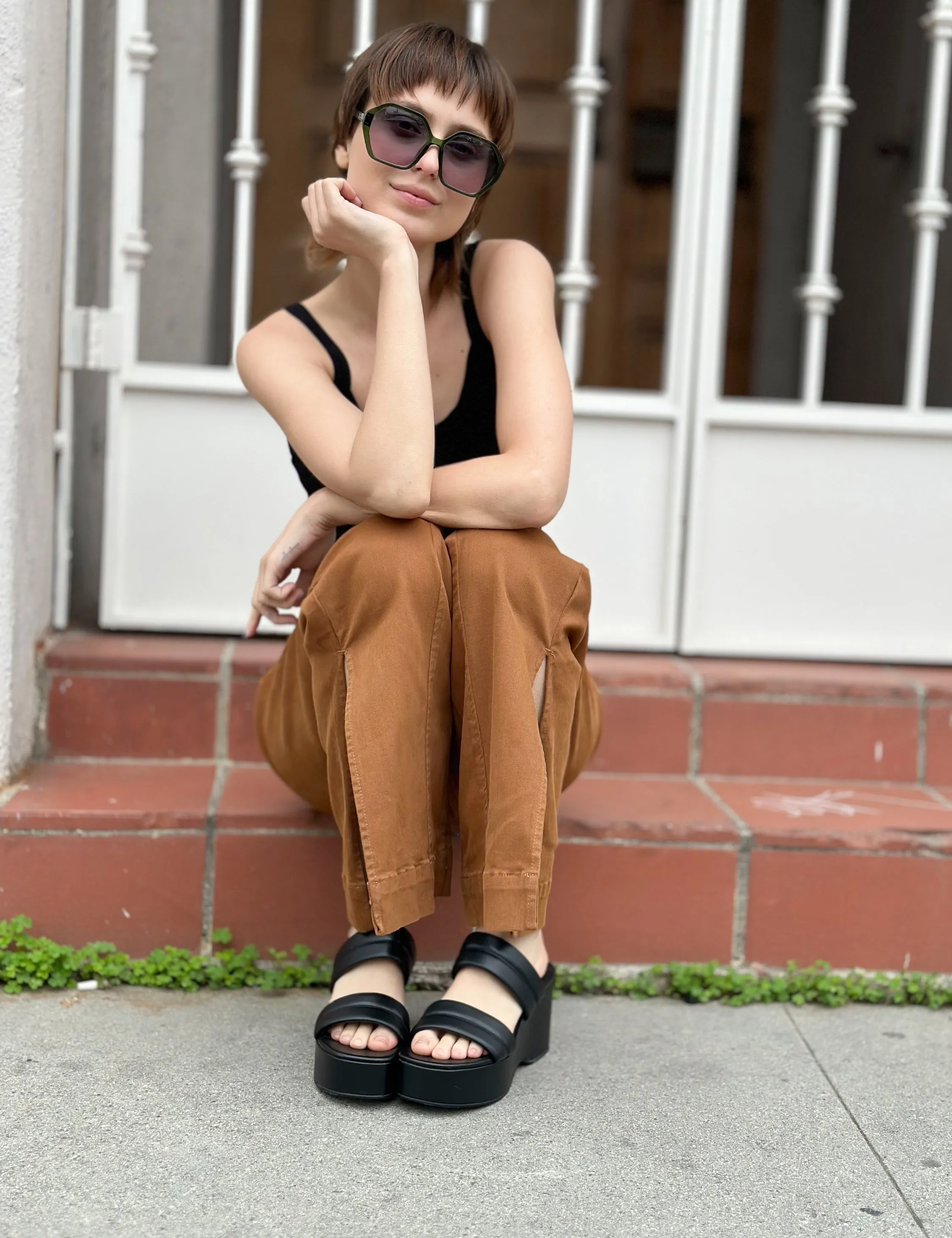 Side Slit Straight Jeans