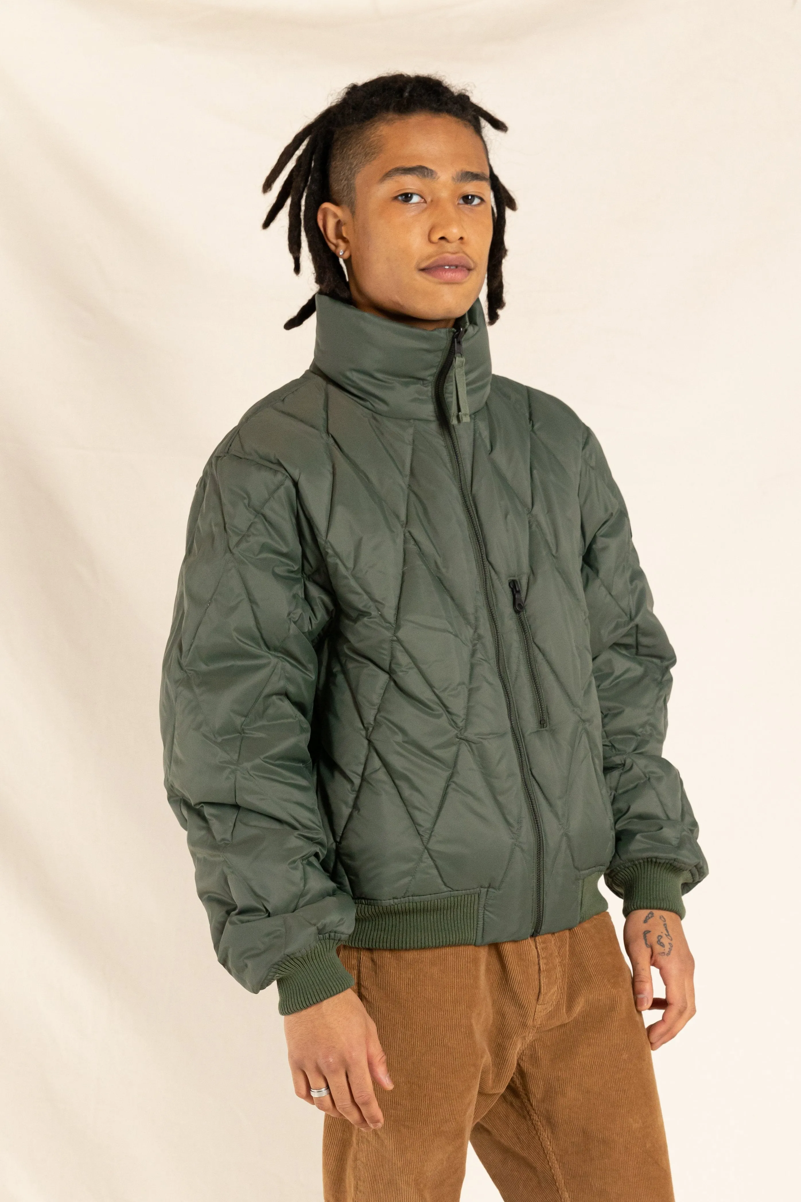 SNOWFLIGHT Dark Khaki - Reversible Down Jacket