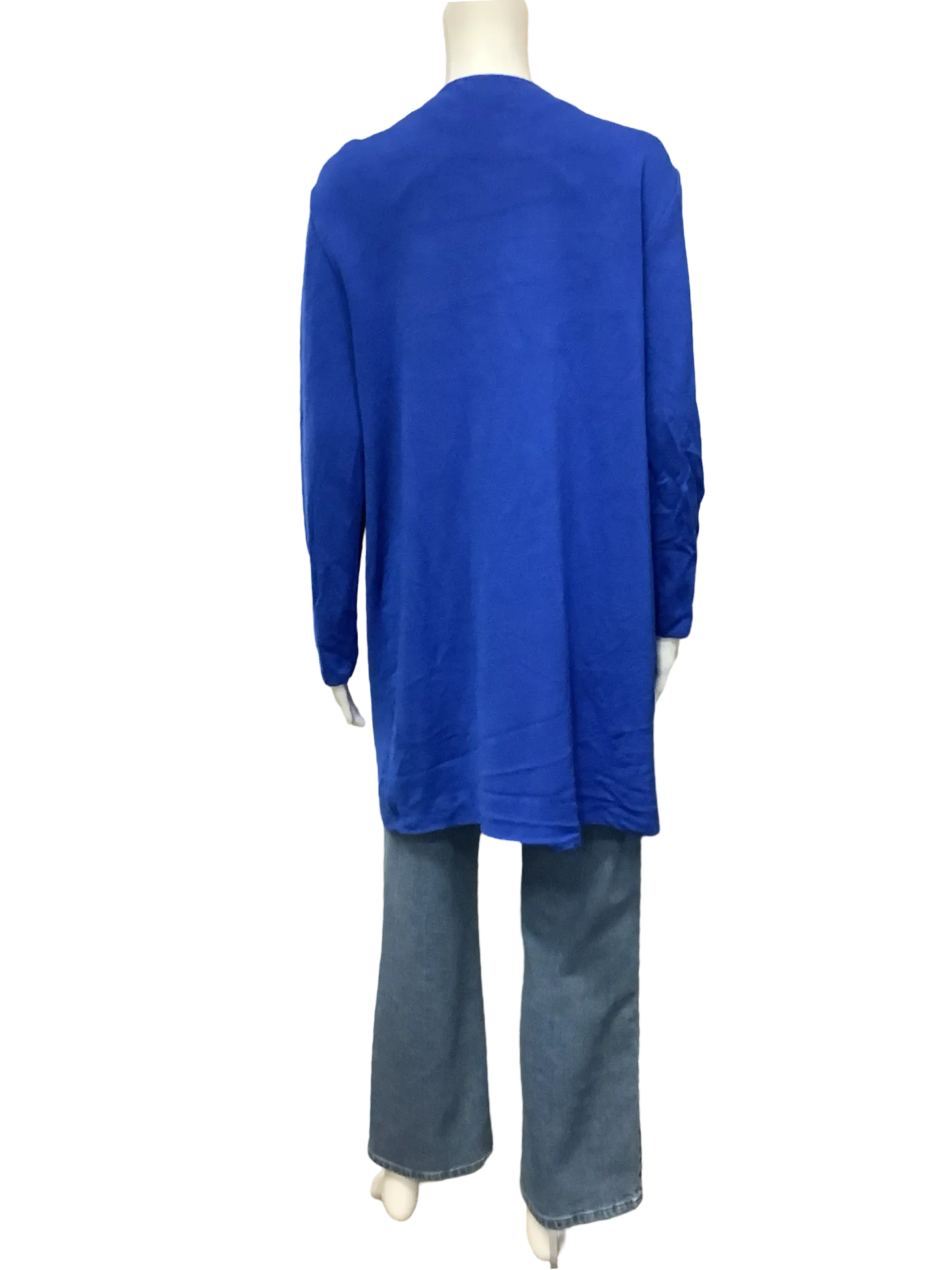 St. John Cardigan Wool Open Blue Size: XL