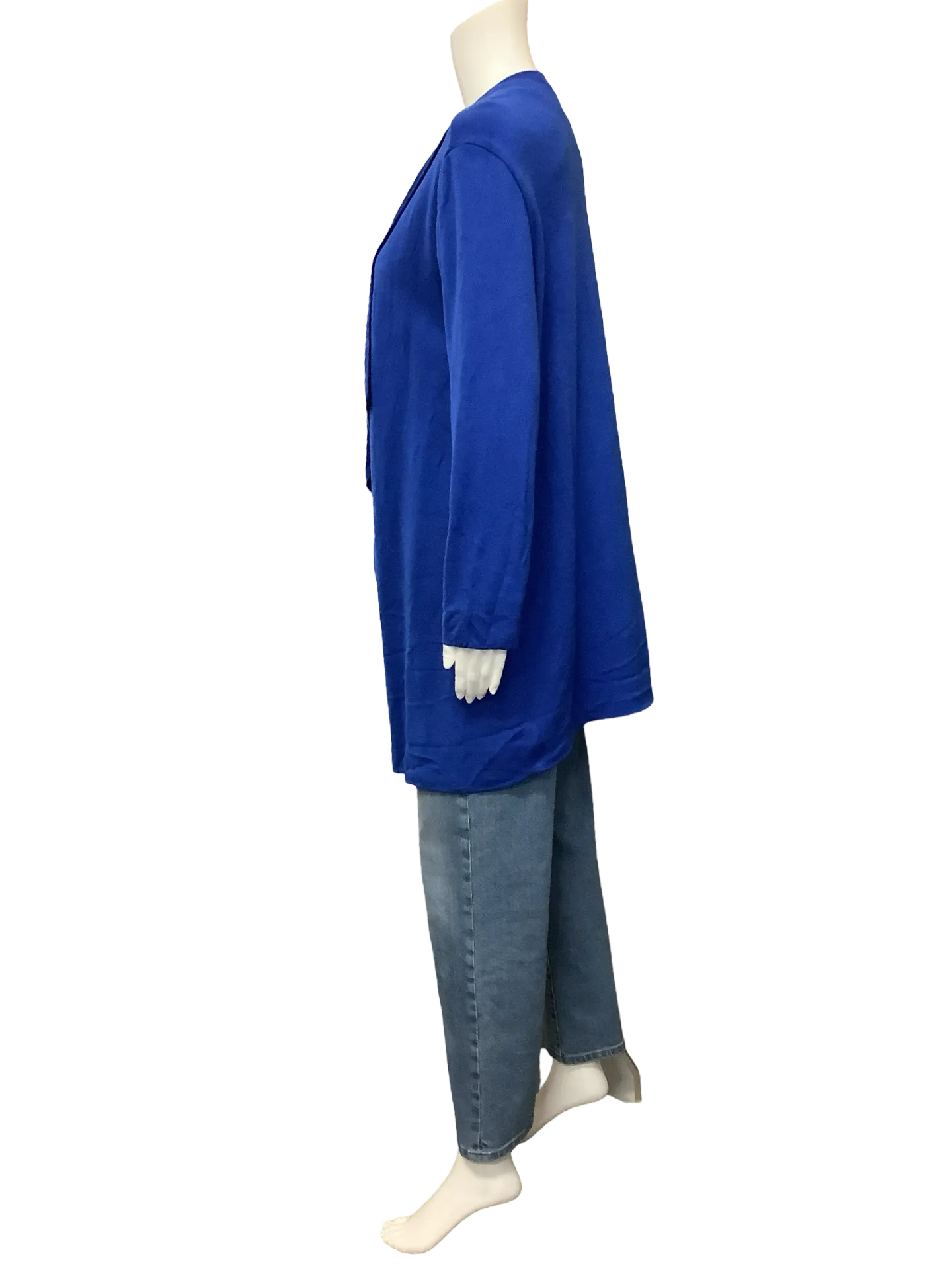 St. John Cardigan Wool Open Blue Size: XL