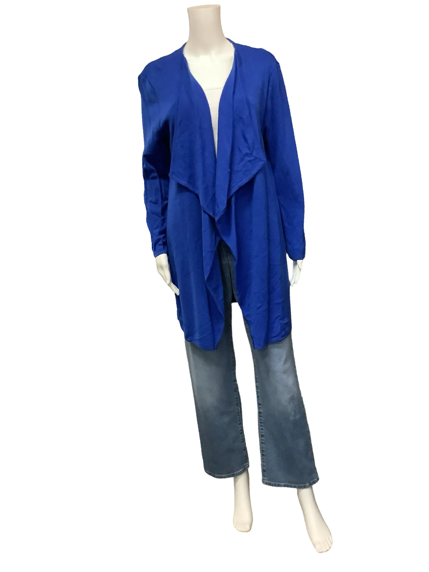 St. John Cardigan Wool Open Blue Size: XL