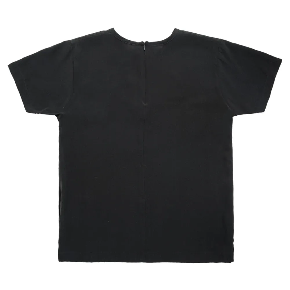 White T-Shirt | Black Silk