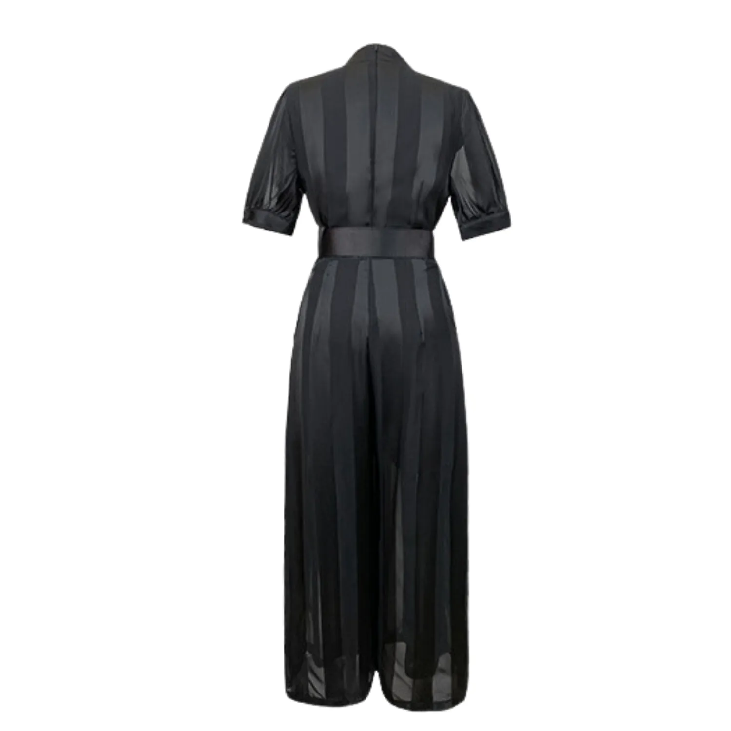 Wide Leg Wrap Jumpsuit With a Belt