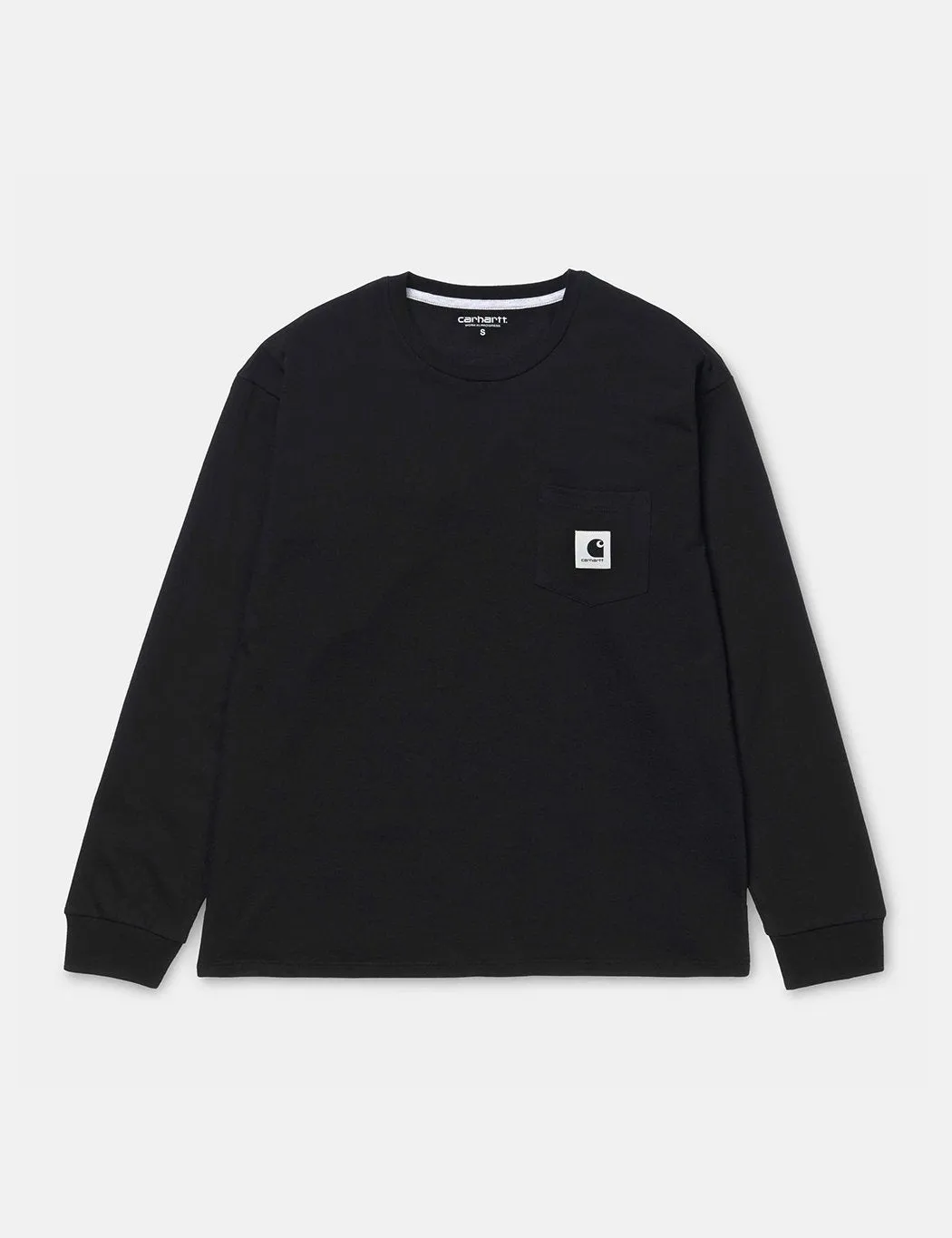 Womens Carhartt-WIP Pocket Long Sleeve T-Shirt - Black/Ash Heather