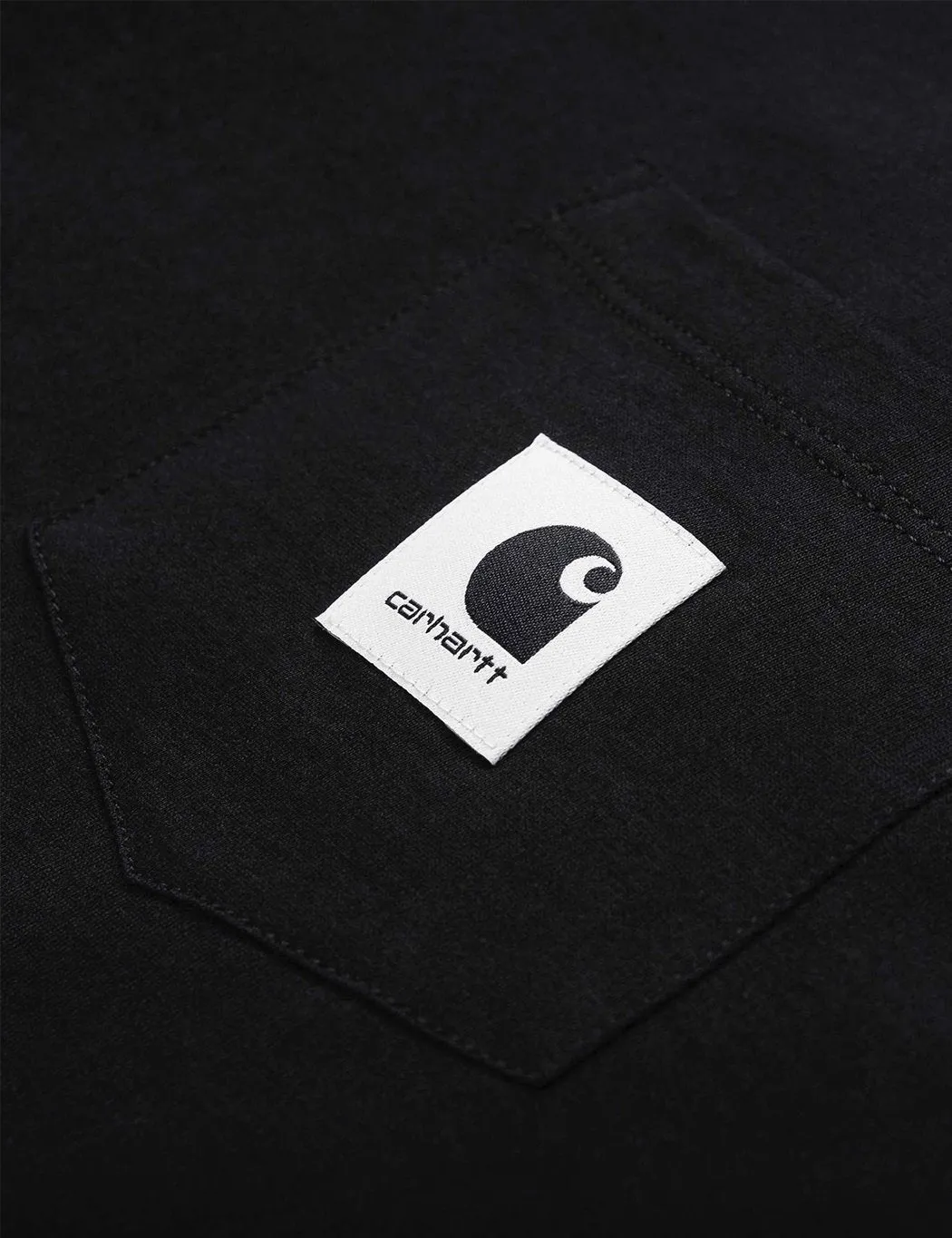 Womens Carhartt-WIP Pocket Long Sleeve T-Shirt - Black/Ash Heather