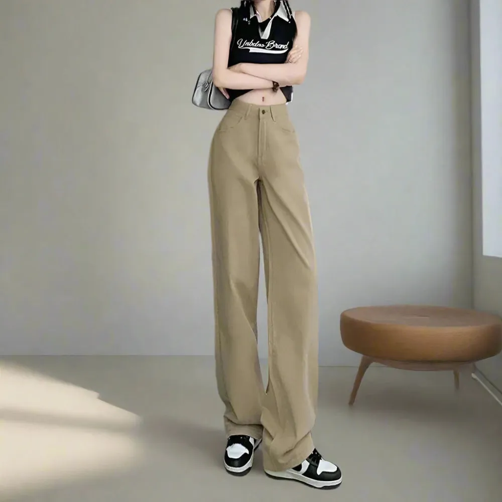 Womens Wide Leg Straight Denim Jeans